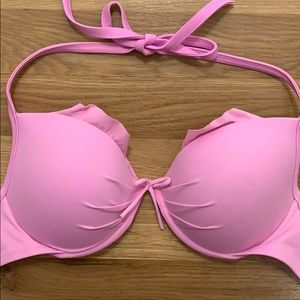 Pink padded bikini top